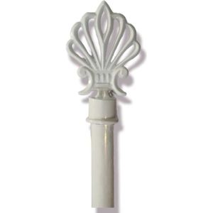 TRINGLE A RIDEAU Tringle métal 120 a 210 cm avec embouts déco - Couleur: Tringle Crown Blanc