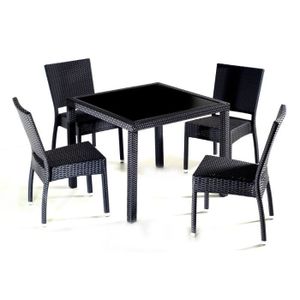 Salon De Jardin Resine Tressee Vert Achat Vente Salon De
