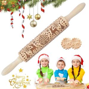 3 mini rouleaux à pâtisserie à empreintes Noël Scrapcooking - www
