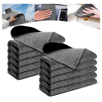 Lot 4 Tampons Nettoyage Microfibre Éponge Voiture – Intérieur Auto Sans Rayures, Double Face (Blanc/Gris)