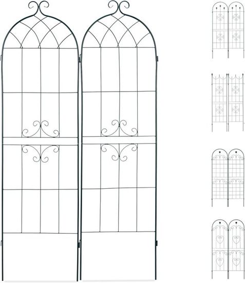 Treillis Métallique Décoratif Pour Plantes Grimpantes - Hauteur 230 Cm, Largeur 52 Cm - Fer Avec Revêtement Anti-rouille - Noir Ou Blanc