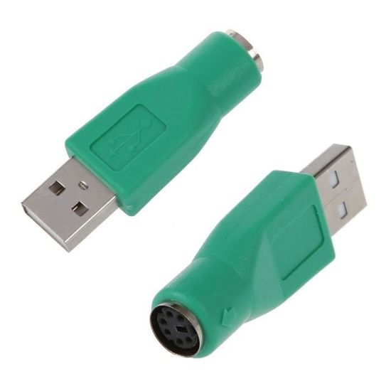 Adaptateur Convertisseur PS/2 vers USB - keeper - Lot de 2 - Vert ...