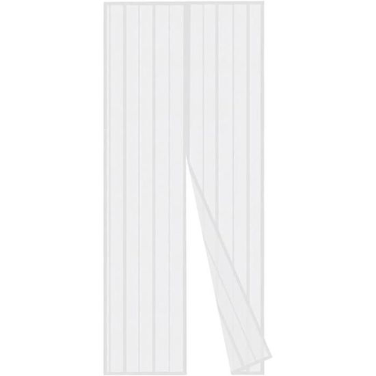 Rideau Moustiquaire Réglable PVC 100x220 Cm Blanc Glitter - Protection Anti-Mouches Et Insectes