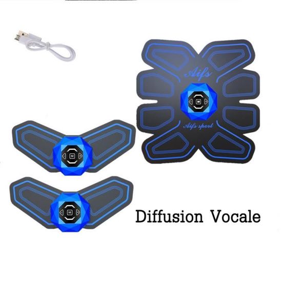 Ceinture D'Électrostimulation Abdominale - 10 Modes, 30 Niveaux - Pour Abdos, Bras, Jambes - Rechargeable - 10