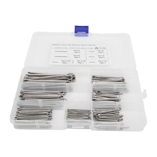 YOSOO Goupille fendue en fer 144pcs Kit d'Assortiment de Goupilles Fendues Fournitures