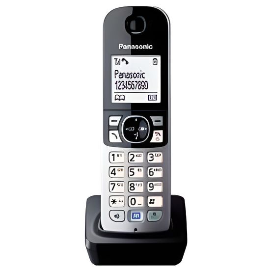 Combiné supplémentaire pour téléphone PANASONIC KX-TG68 - Noir - ID d'appelant - Réduction du bruit - Mode Eco