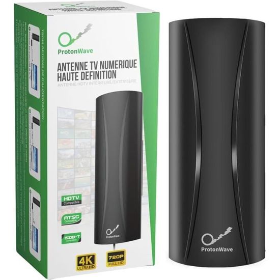 Antenne TV Intérieure Puissante 2025 - Réception 360° HD - Câble 5m - Pour TNT Gratuite