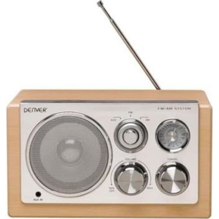 RADIO DESIGN RETRO VINTAGE AM/FM ENTREE AUX LECTEUR MP3... FINITION BOIS LAQUE