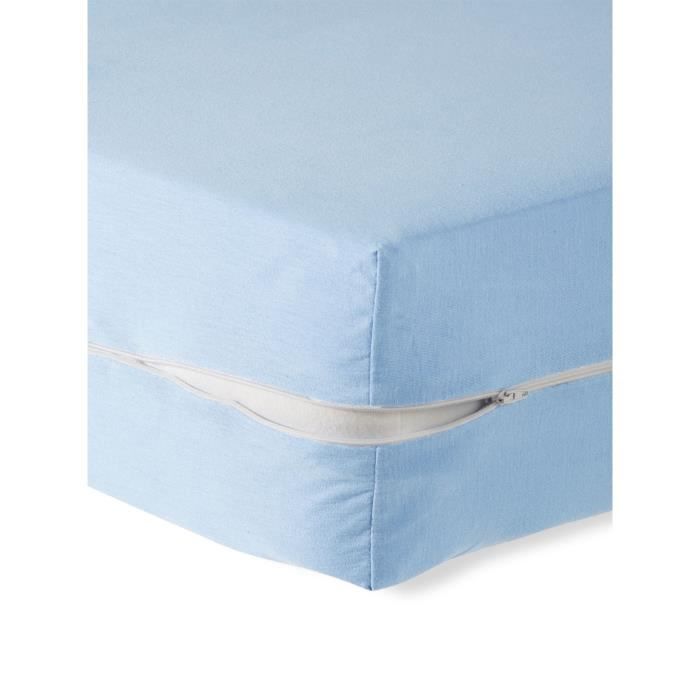 Housse matelas 15 à 20cm, maille coton - 160x200 - Ciel