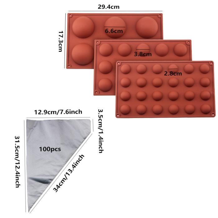Moule boule sphère Silicone pour pâtisserie Pâtisserie cuisson au chocolat bonbons Fondant ustensiles de cuisson moule - Type C set