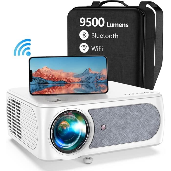 Videoprojecteur WiFi Bluetooth, 9500 Lumens TOPTRO 1080P Full HD Videoprojecteur 4K, 5G WiFi, Zoom, Home Cinema Projecteur Po