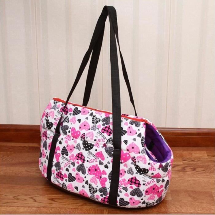 Abrrlo sac à dos pour chien Sac classique pour petit chien, Chihuahua, sac à dos confort - Type pink heart-S