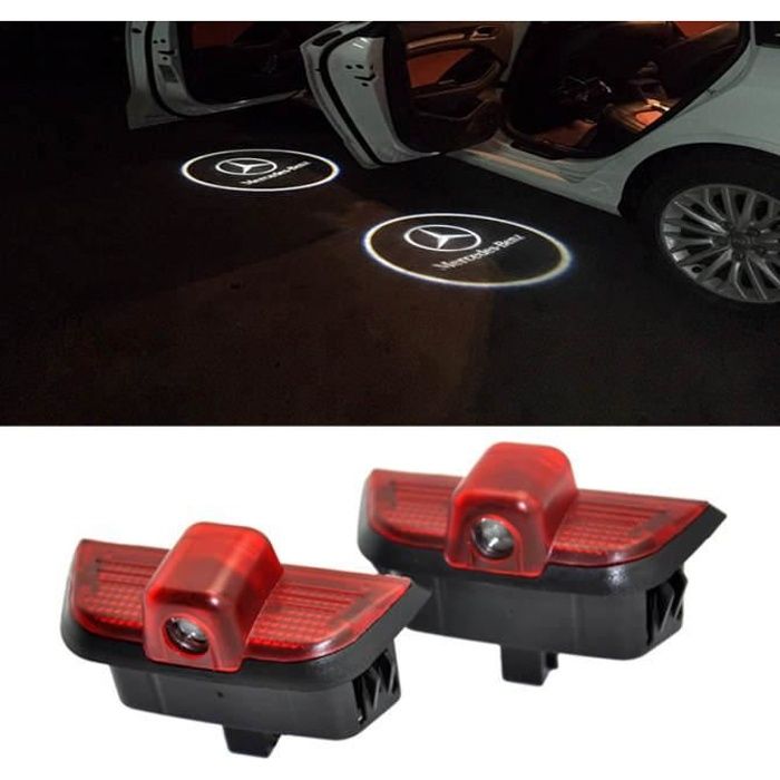 2pcs voiture de porte de voiture LED LASER projecteur lampe Ghost Shadow Logo Bienvenue pour Mercedes Benz W204 C Class C200 C300 C2