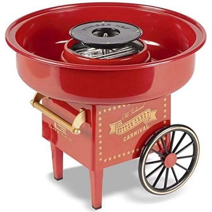 Machine à barbe à papa 500W,Machines à barbe à papa Électrique Cuisine Maison, Appareil Cotton Candy Sucre ou Bonbon,rouge