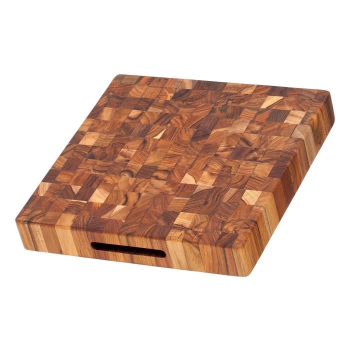 Teak Haus Billot carré en Teck avec poignées intégrées 30 x 30 cm
