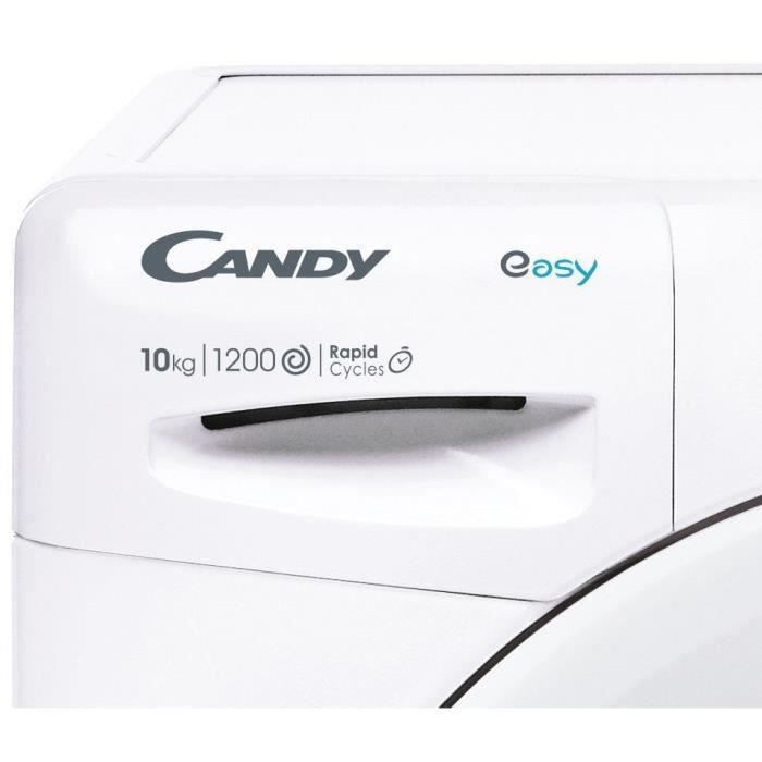 SHOT CASE - Lave-linge hublot CANDY EY 12102DE-1-S - Moteur standard - 10 kg - L60cm - 1200 trs-min - Connecté - Programmes rapide