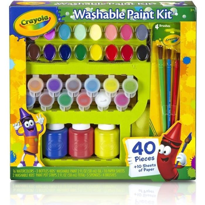 CRAYOLA - Kit de peinture lavable - 40 pièces