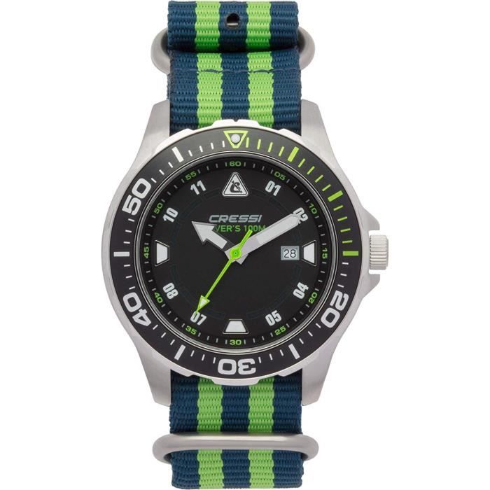 Cressi Manta Montre de Plongée Mixte avec Verre Minéral Étanche 100 m / 10 ATM