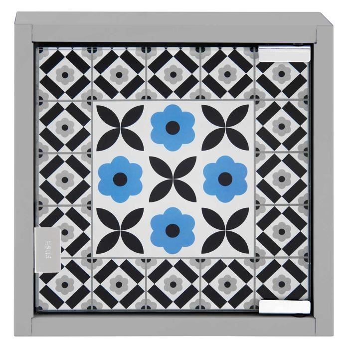 Armoire à Clés Carreaux Ciment Bleu