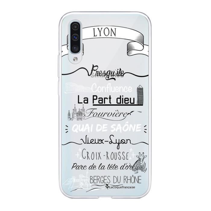 Coque Samsung Galaxy A50 360 intégrale transparente Quartiers de Lyon Ecriture Tendance Design La Coque Francaise.