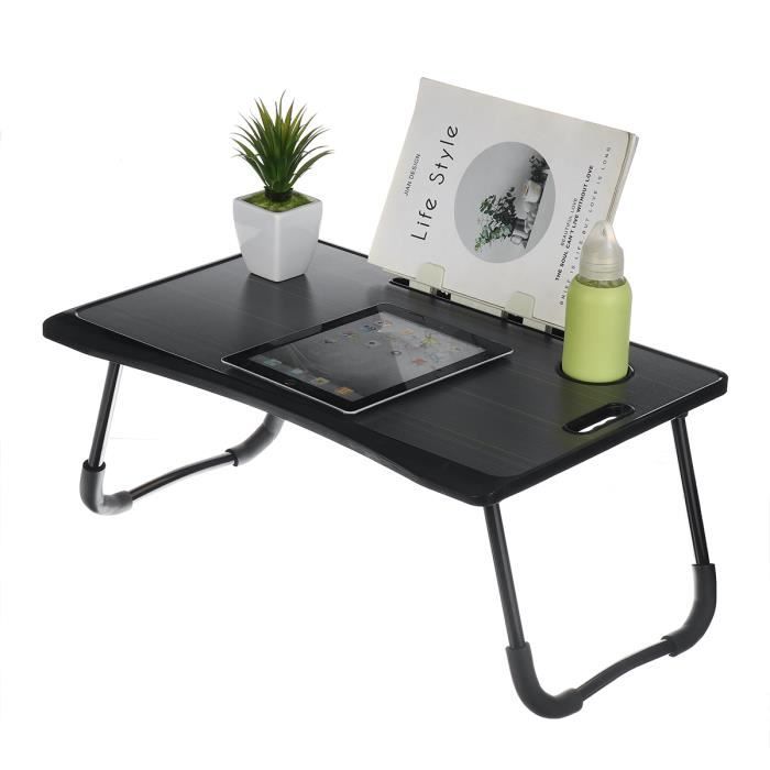 NEUFU Table de lit Tablette Ordinateur Portable - Pliable - 60x40x28cm - Noir
