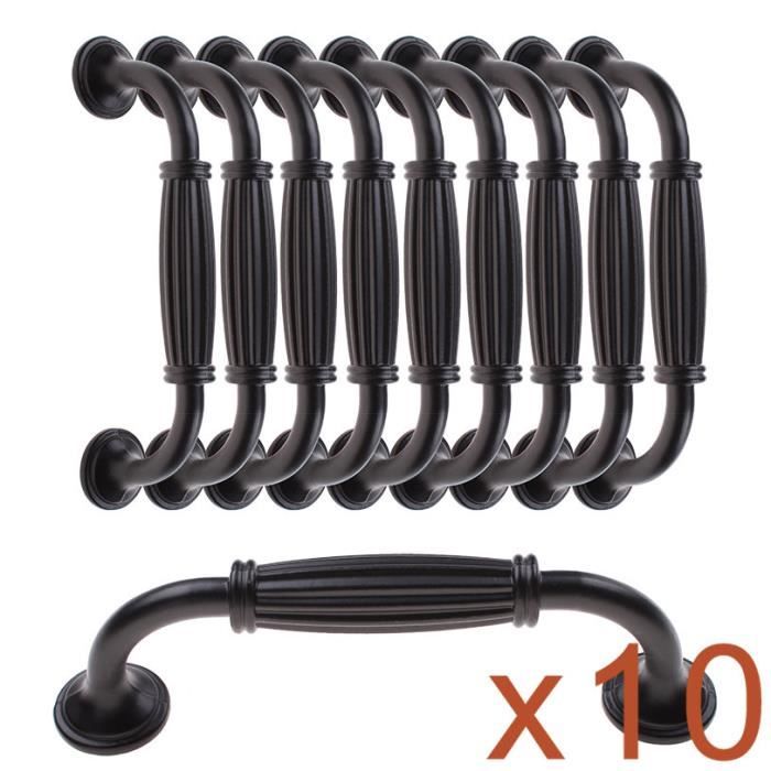 10x Boutons de portes Cuisine Armoire Porte Poignées Placard Entraxe 96mm Tiroir Chambre Meubles Noir