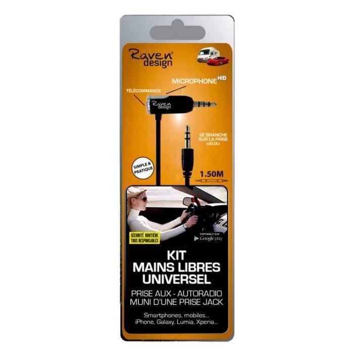 700050 - RAVEN - Kit Mains Libres Universel Filaire