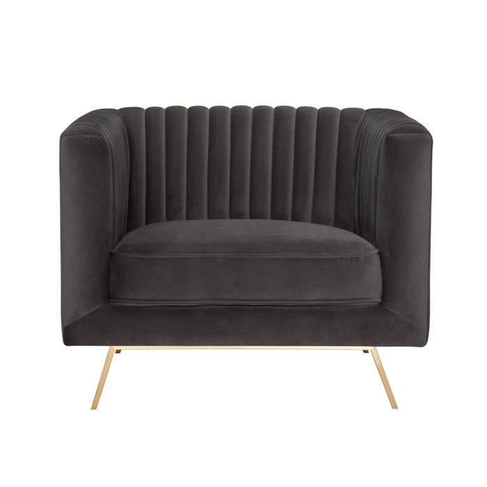 Fauteuil Gatsby en velours gris