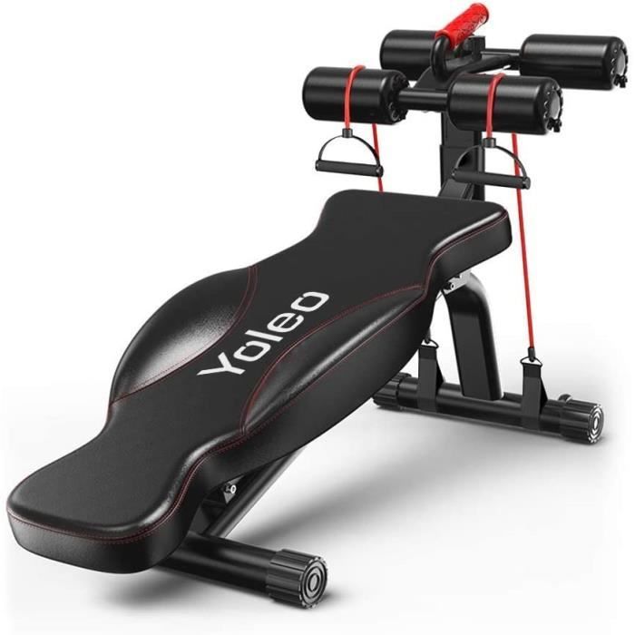 YOLEO Banc de Musculation Abdominal Pliable Multifonction Sit-up Fitness Musculation Bras Gym Domicile Bureau
