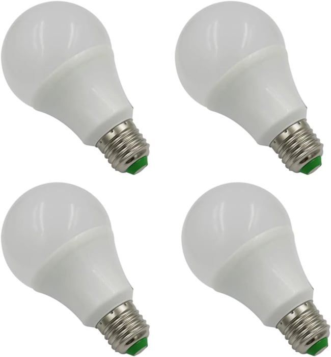 Lot de 4 ampoules LED E27, lampe à énergie solaire, basse tension AC DC 12 V24 V 4 W