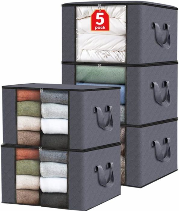 Sacs De Rangement Transparents 40L - Lot De 3, PVC Imperméable | Pour Vêtements, Couvertures, Déménagement