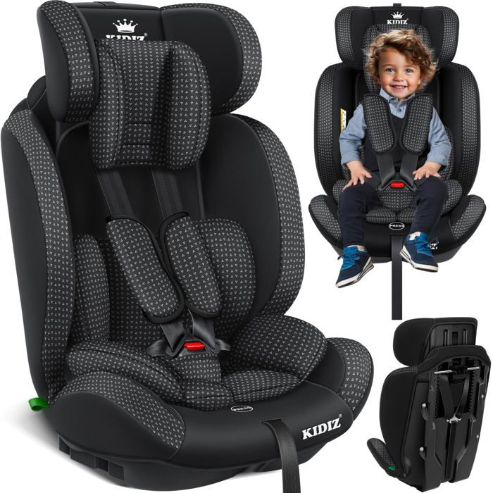 KIDIZ Siege auto pour enfants et bebe 9 36 kg Groupe 1 2 3 Ceinture de securite a 5 Points Appuie tete reglable ECE R129 03 Noir Achat Vente siege auto KIDIZ Siege auto pour