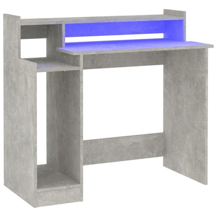 Bureau - CLOUD - et lumières LED - Gris béton - 97x45x90 cm - bois dingénierie LL147626