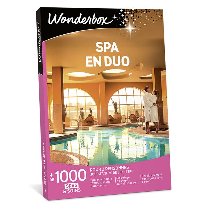 Wonderbox - Coffret cadeau - Spa en duo - 1000 soins relaxants - Jusquà 2h30 de bien-être