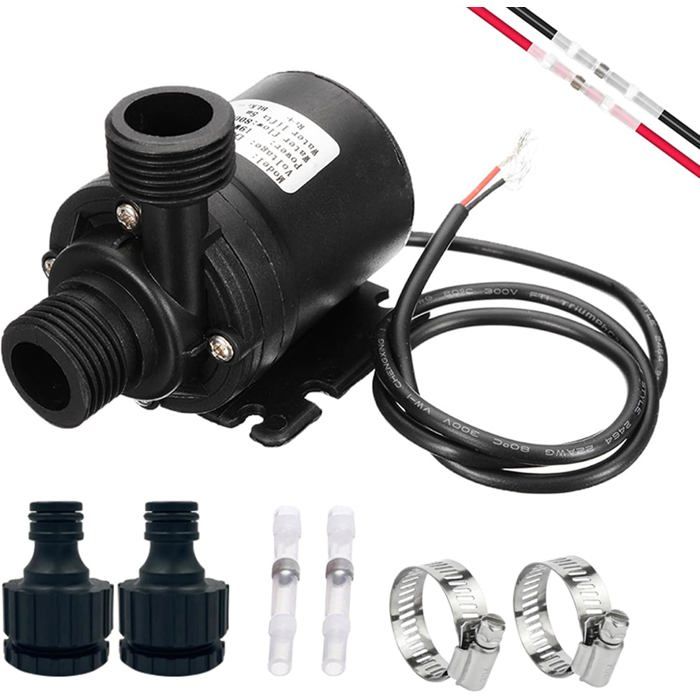 Pompe Eau 12V 800L/h 5m Submersible Sans Balais Fontaine Bassin Solaire