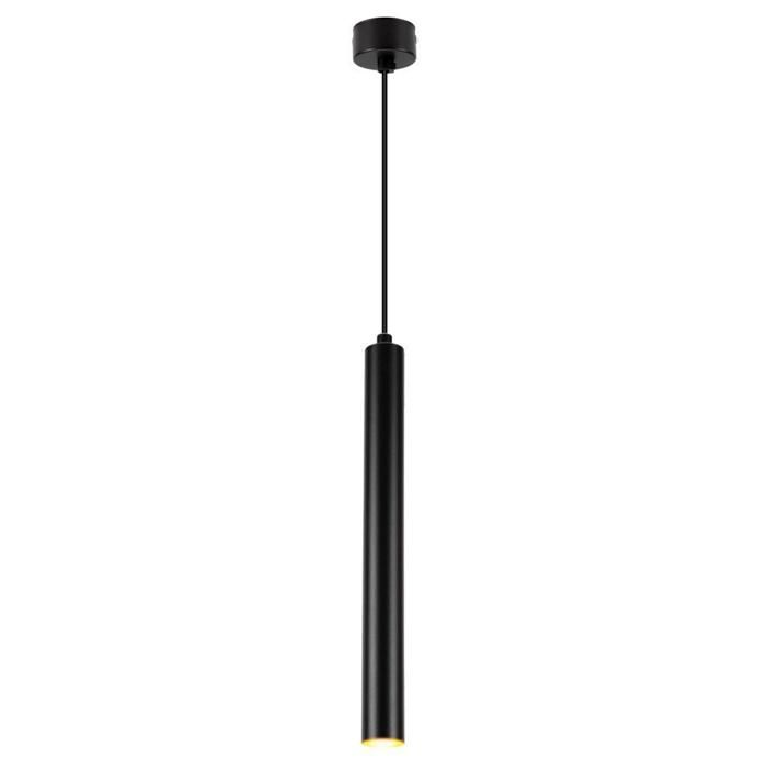 Diday Lustre Suspension CylindreLampe à suspension LED Projecteur Luminaire Spotlight NoirLumière ChaudeØ3*30cm