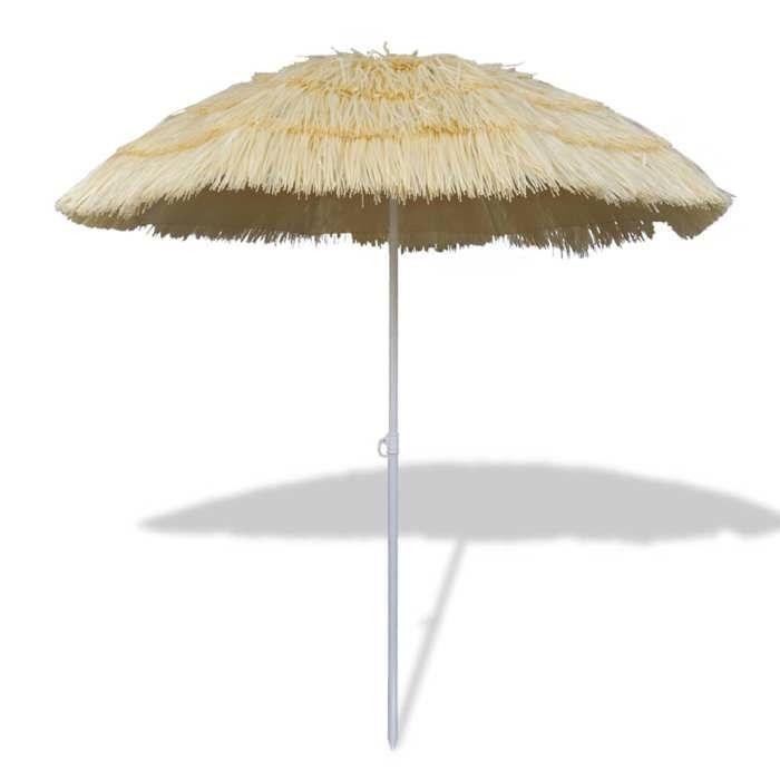 Parasol de plage inclinable - VIDAXL - Style Hawaii - HTG4187 - Diamètre 160 cm - Hauteur 185 cm - Cadre en acier