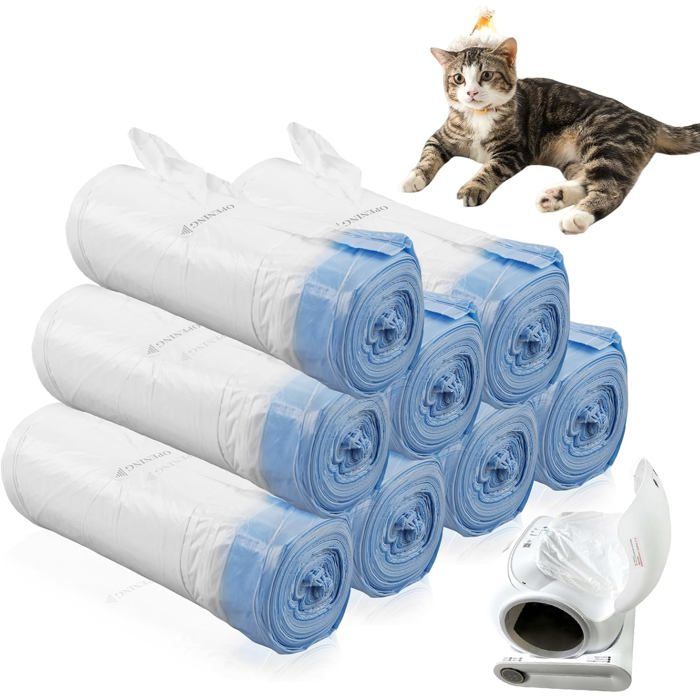 Meilleurs prix pour Sacs à litière pour chatlot de 160 sacs avec poignées8 rouleauxrecharge pratique pour bacs à litière autonettoyants