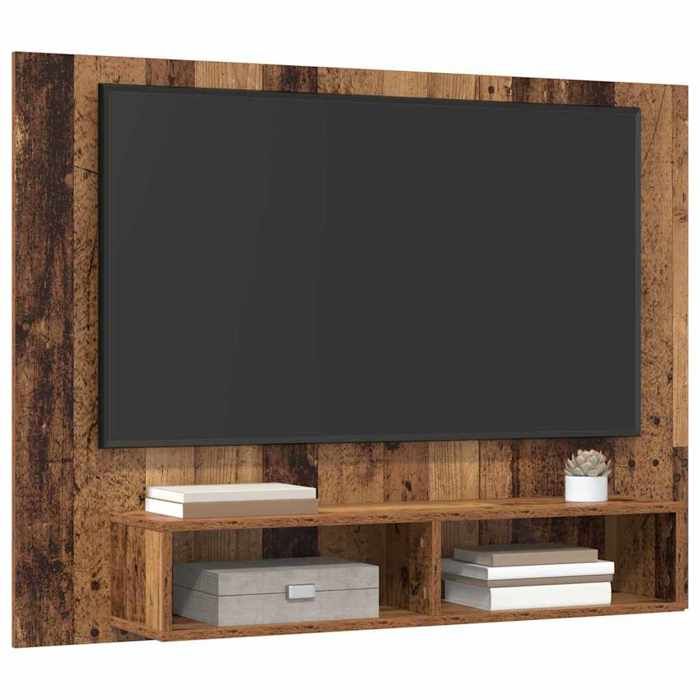 Printemps 2026 SoldesArmoire TV/TABLE TV - Marron - NEUF - Ensemble meuble TV Montage mural Bois Ancien 120x235x90 cm 2_870896