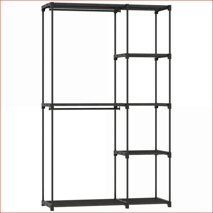 Commodes Troncaux & Armoires - Armoire Stoff Portable - Grand Stauraum Noir 111x43x185 cm
