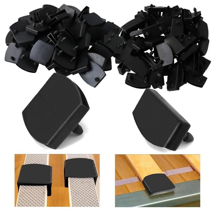 60 Pièces Embout de Latte Sommier Embout Centraux Latte Sommier en Plastique Réutilisable Embout Lattes Sommier pour Fixer Les