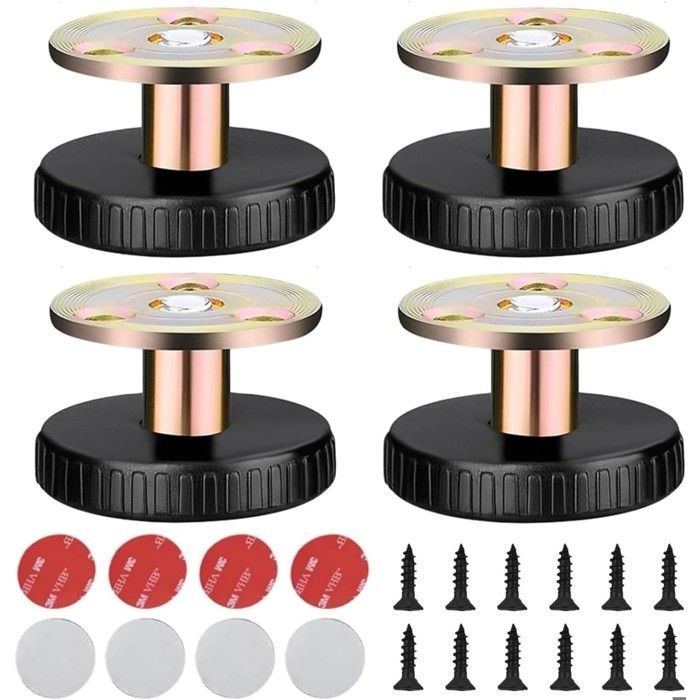 Pieds de Meubles Réglables de 27 à 40 mm 4 pièces Stabilisateur de Cadre de lit Noir Pieds réglables en Hauteur avec Ruban