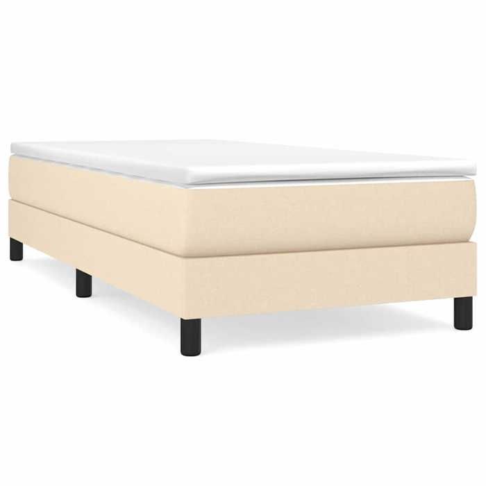 LIT - Cadre de lit à lattes simpleLit 1 personne crème 80x200 cm tissu - pour adulte BE3918088