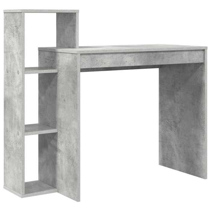 Bureau - vidaXL - bois dingénierie - gris béton - 2 étagères - 100 x 40 x 90 cm 255iyj58j