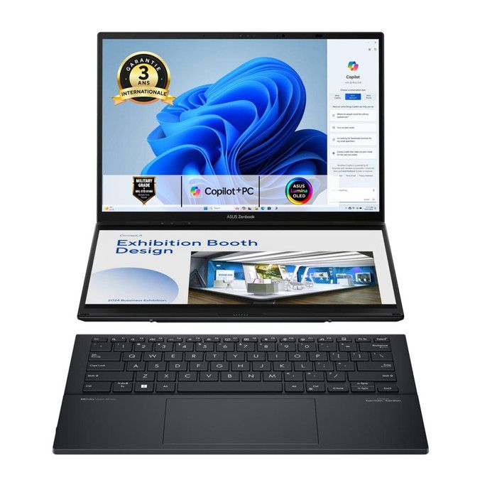 ASUS ZenBook Duo UX8406CA ISCQL302X 14 Core Ultra 9 RAM SSD AZERTY - vue 2