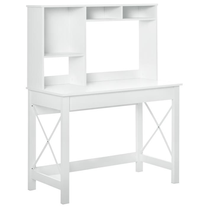 Bureau avec rangement bureau bibliothèque en bois moderne avec étagères et grand plateau pour petits espaces maison chambre à