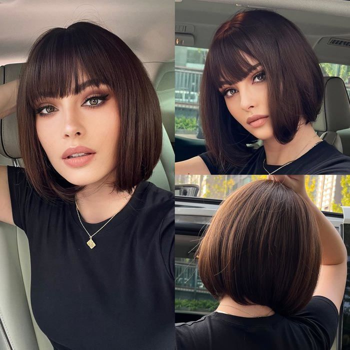 Short Wave Tête Avec Frange Femmes Perruque De Mode En Fibre Synthétique Résistant À La Chaleur Naturelle Partie/Cosplay/Vêtements