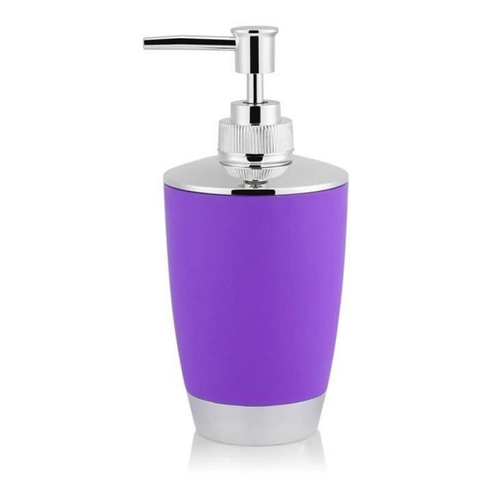 1 Ensemble accessoire de salle de bain Distributeur de savon Tasse Porte-brosse Porte-savon Plastique PP Violet .