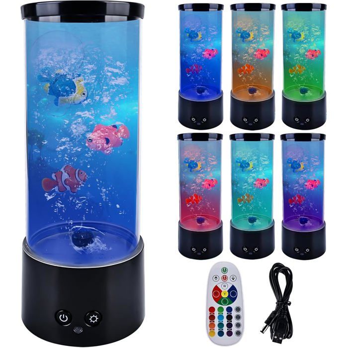 Lampe à bulles - Veilleuse LED 16 couleurs 4 modes - Lumière RVB pour enfants et adultes - Décoration maison