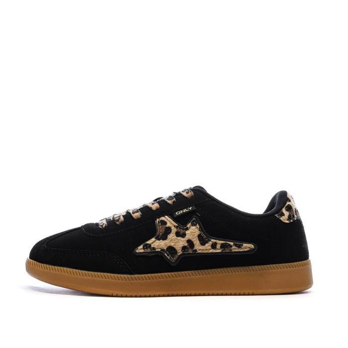 Baskets Noires/Léopard Femme Only Star